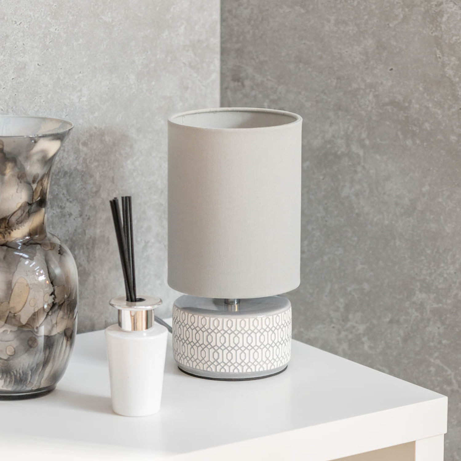 Kaia Ceramic Table Lamps - Set of 2 - Grey