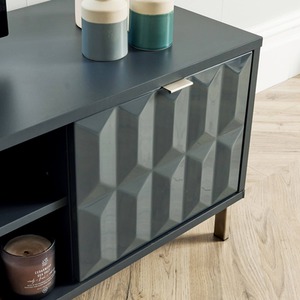 Grey Home Source Siena 2 Door High Gloss TV Stand Storage Unit shot 5082895