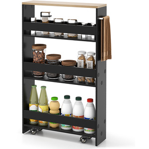 4-Tier Slim Storage Cart Mobile Serving Cart