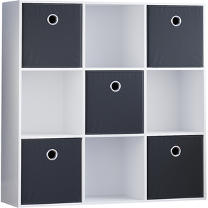 Durham 9 Cube Storage Unit - Set of 5 Black Baskets