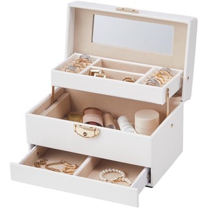 Lockable Jewellery Storage Box with Mirror