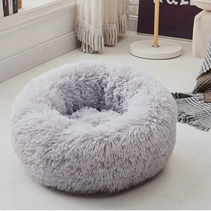 Small Grey Warm Fluffy Pet Bed