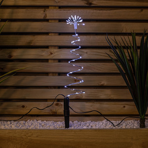 Light up Silver Spiral Shaped Christmas Tree Garden Path Lights
