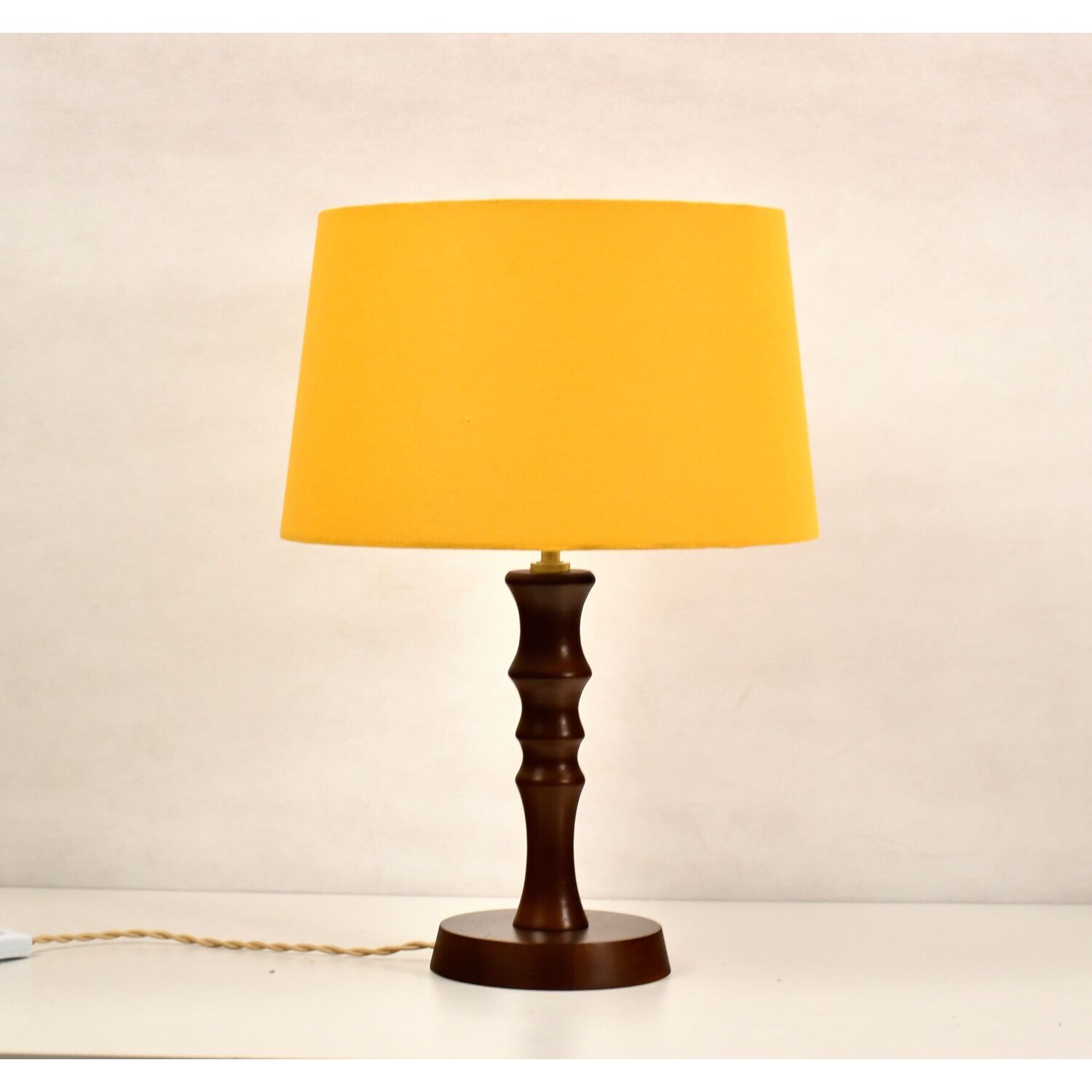 Image of County Wood Table Lamp with Yellow&hellip;