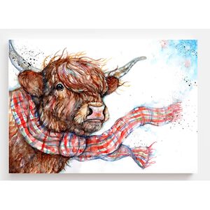 Windy Highland Cow Art Canvas