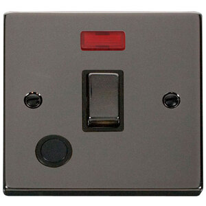 Black Nickel 1 Gang 20A Ingot DP Switch With Flex With Neon