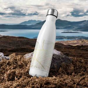 Golden Botanical Line Art Stainless Steel Bottle