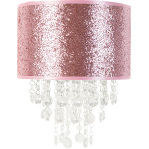Bonita Pink Glitter with Droplets Easy Fit Lamp Shade and LED Bulb