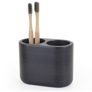 Noir Zen Wood Toothbrush Holder