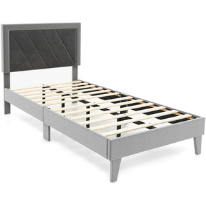 Single Velvet Upholstered Bed Frame