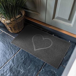 Heart Embossed PVC Spaghetti Coil Doormat