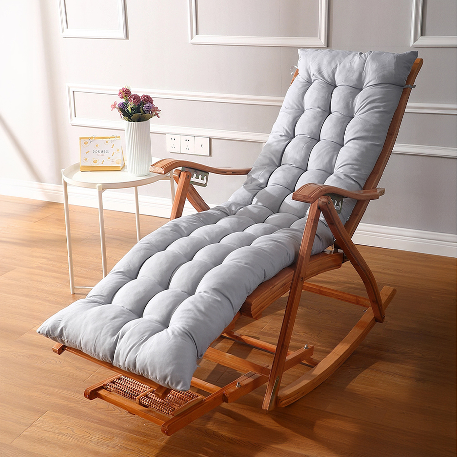 Lifeideas Outdoor Tufted Lounger Cushion - Grey