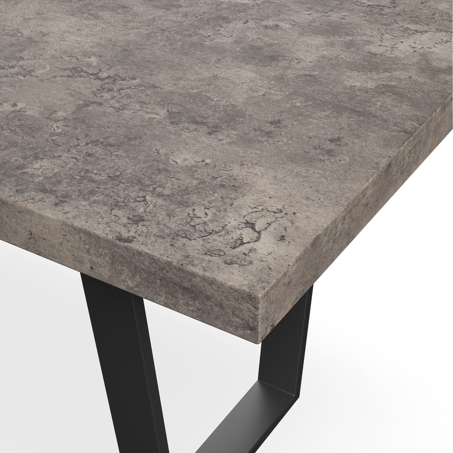 Aria Dining Table And Chairs - Concrete Effect W 4-6 Monza Faux Leather Chair - Grey 4