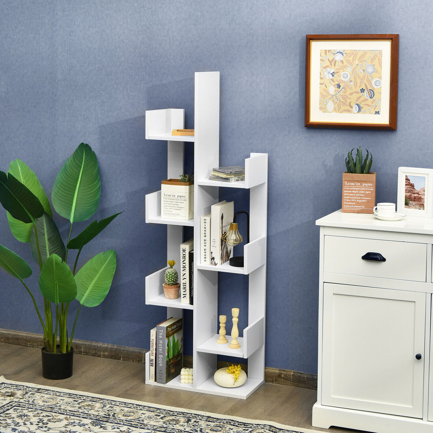 Detjer Book Rack 8-Tier Tree Bookshelf Book Display Rack
