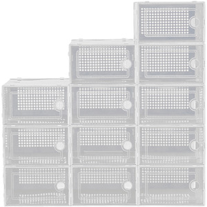 12x Stackable Shoe Storage Boxes White