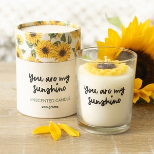 You Are My Sunshine Unscented Jar Candle with 3D Sunflower