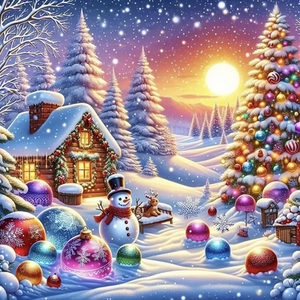 Northpole Sunset Scene Diamond Art Painting