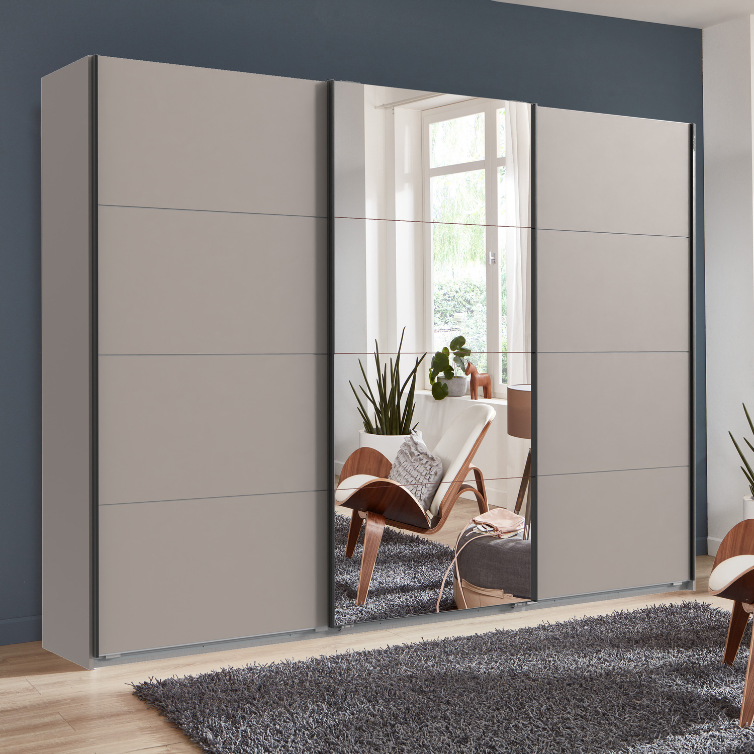 Aalst Sliding Wardrobe - Grey 270cm