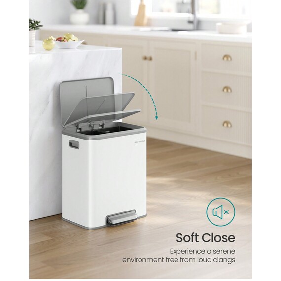 SONGMICS Double Kitchen Bin with Soft-Close Lid