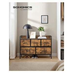 Fabric Chest of Drawers with 5 Drawers