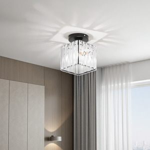 Iron Square Crystal Ceiling Light