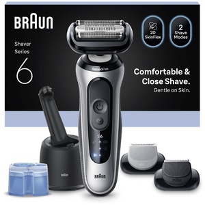 Braun Series 6 62-S7650CC Shaver, SmartCare Center, 2 Attachments- Silver