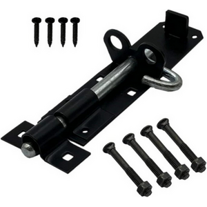 6 Inch Black Door Bolt for Internal and Garden Doors