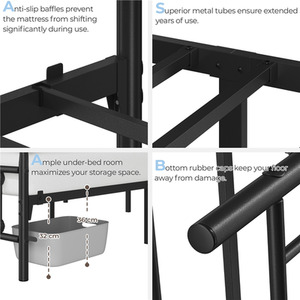 Black / King Yaheetech Vintage Metal Bed Frame shot 10695258
