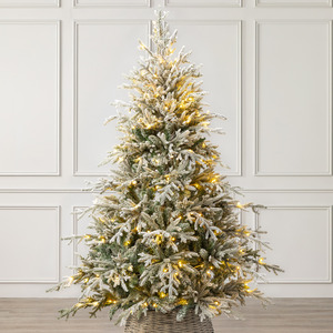 Pre-Lit Snow Flocked Verbier Fir Christmas Tree