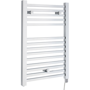 Electric Vertical Square Towel Rail 200 Watt Chrome 690x 500mm