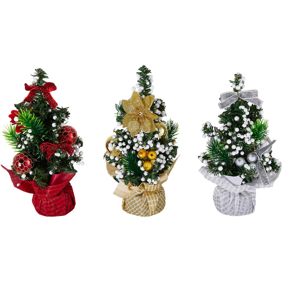 Livingandhome Set of 3 Mini Tabletop Christmas Trees