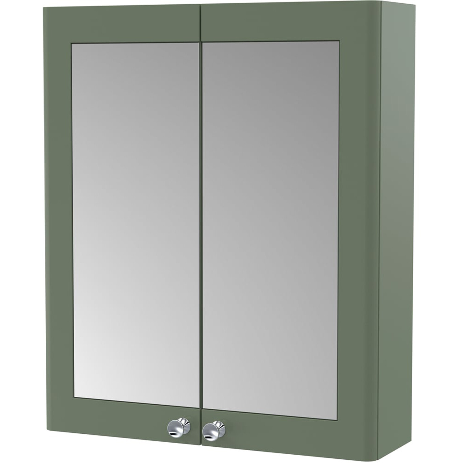 nuie Classique 2 Door Wall Hung Mirror Cabinet - Green - Image 7