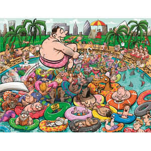 Chaos at the Swimming Pool 1000 Piece Jigsaw Puzzle- Chaos no.19