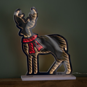 Reindeer Christmas Infinity Light with Red and Warm White LEDs