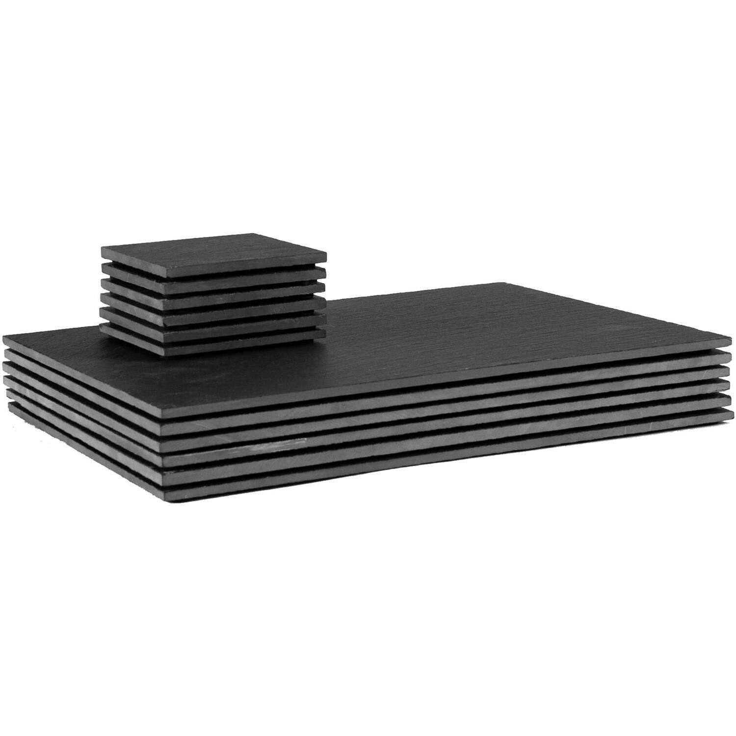 Image of 12pc Linea Rectangle Slate Placemats and&hellip;