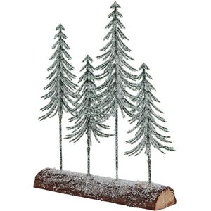 Miniature Snowy Spindle Tree Log Display