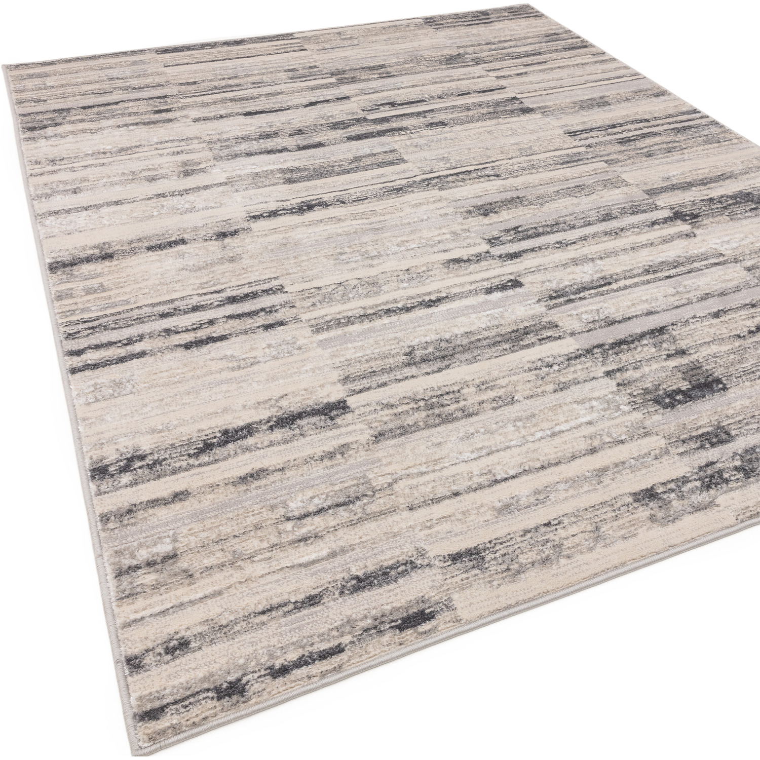 Smart Ritz Rugs Ritz Metallic Stripe Charcoal Living Area Rug