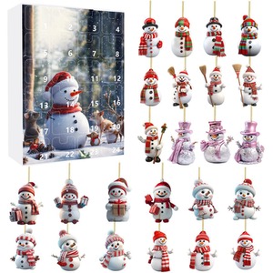 Cute Snowman Acrylic Christmas Countdown Advent Calendar