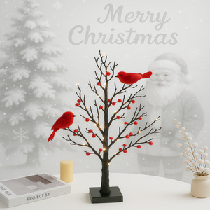 Winter Glow Red Bird Christmas Tree Light