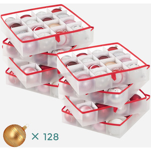 Christmas Ornament Storage Boxes, 2 Pack, 7.6 cm 64 Compartments
