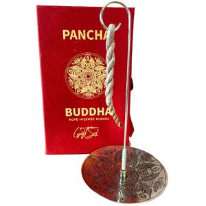 Rope Incense and Plated Holder Set Pancha Buddha