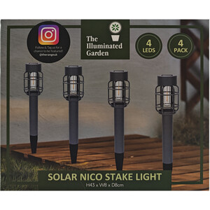Pack of 4 Solar Nico Stake Lights