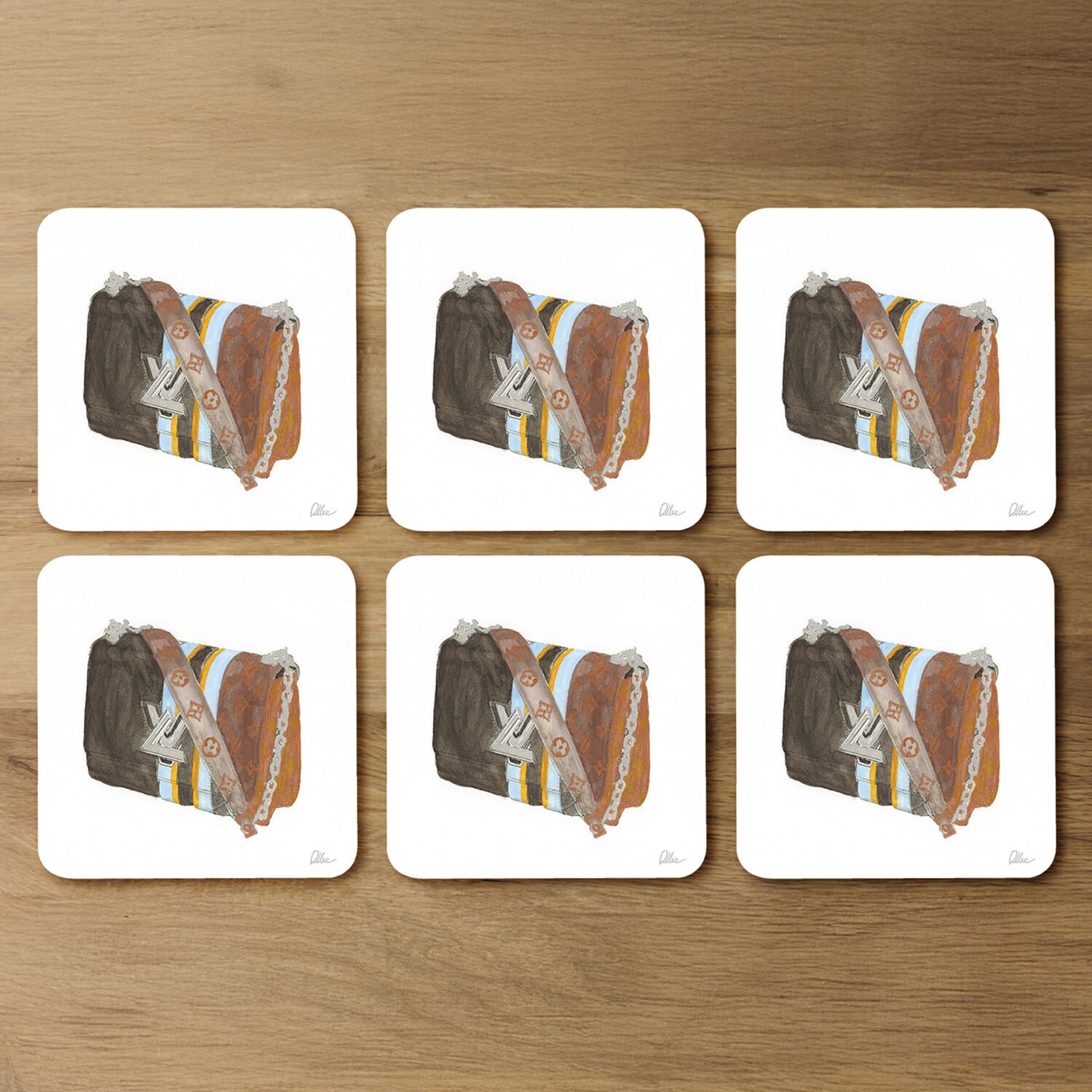 Stylish Bag Coaster - Brown