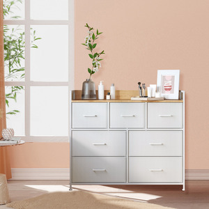 White SONGMICS Chest of Drawers, 7 Fabric Drawers with Handles shot 11945644