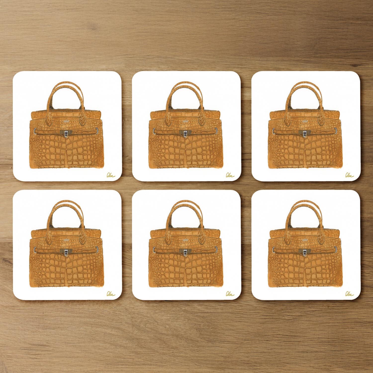 Image of Stylish Brown Bag Coaster - Brown