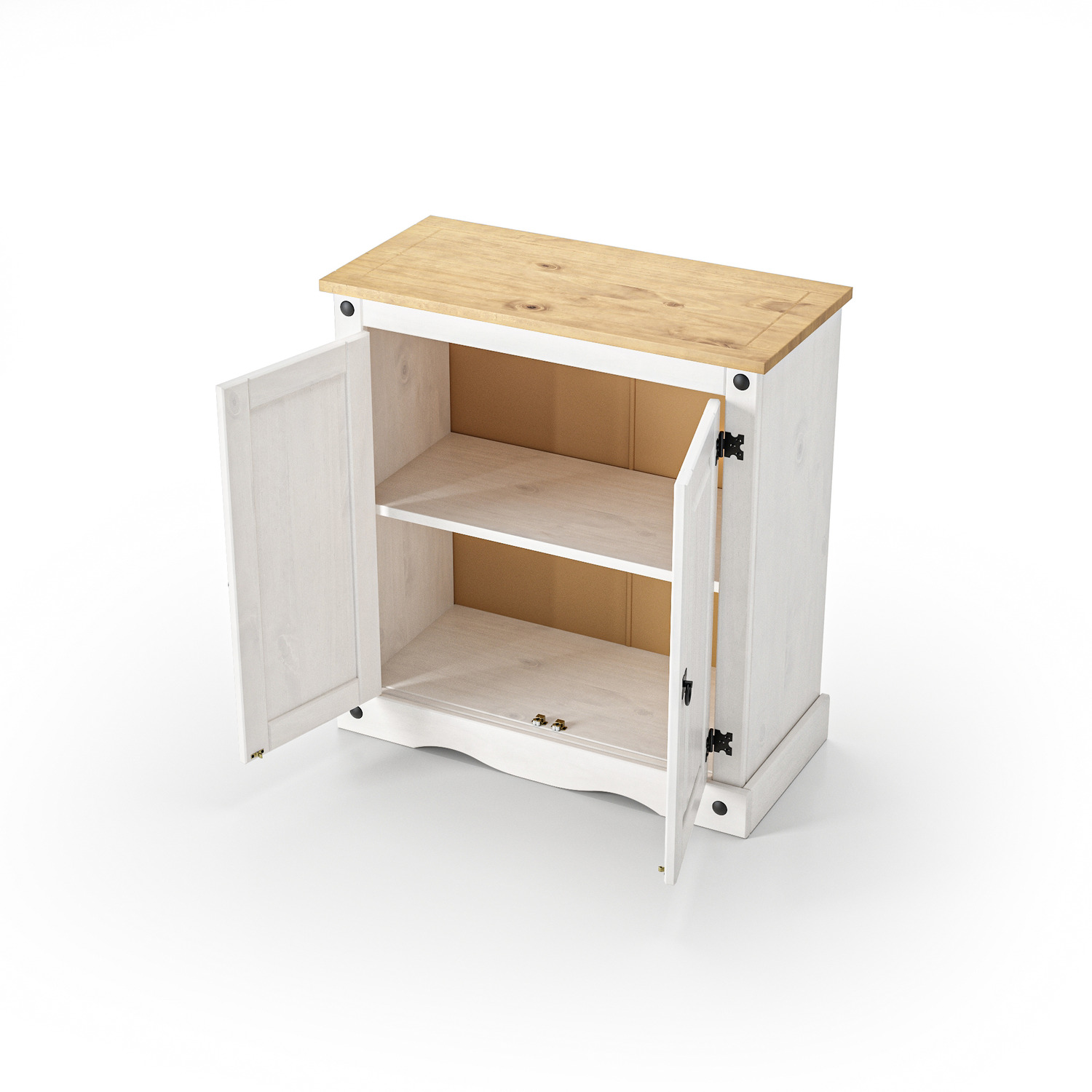 Corona Sideboard White 2 Door Cupboard Solid Mexican Pine - White