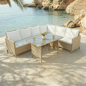 Alia Rattan Garden Corner 6 Seater Dining Set