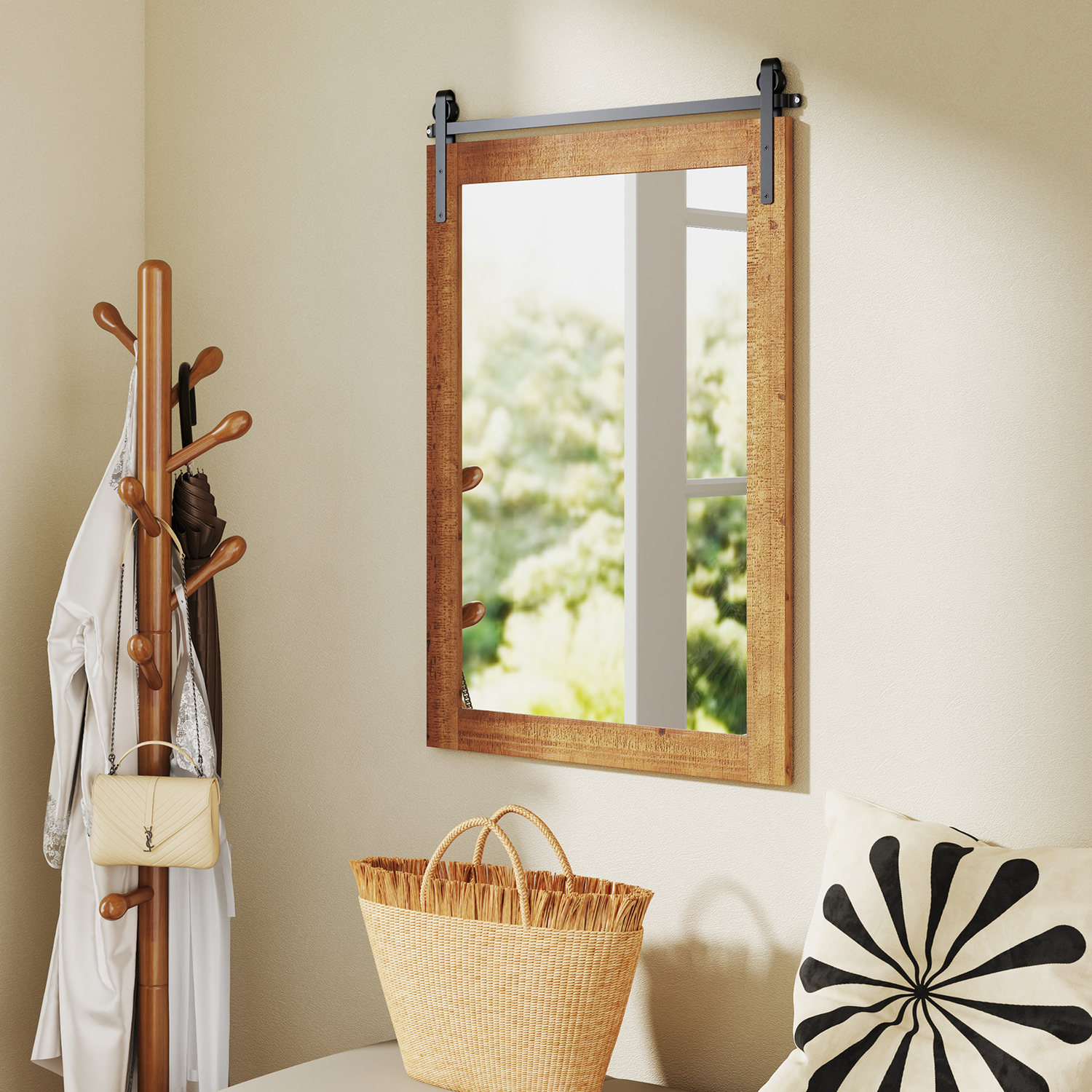 Rustic Bathroom Mirror - Brown