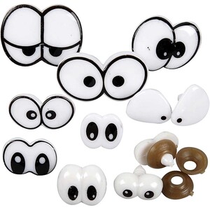 Funny Eyes with Fasteners Assorted 2 to 3 cm 200 Pack