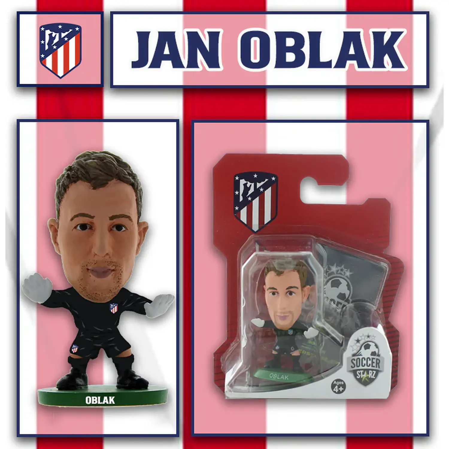 SoccerStarz Atletico Madrid Jan Oblak - Home Kit Classic 5cm Figure - Black